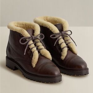 Vintage Ralph Lauren country Leather Boots with Shearling Lining